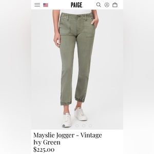 NWT PAIGE DENIM Mayslie Jogger, Vintage Ivy Green